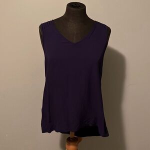 BCBGeneration Women's V-Neck High Low Hem Strappy Back Tank Top